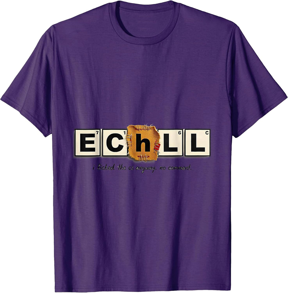 Men's i Licked the Cs Anyway No Comment Funny Science Teacher T-Shirt - Purple