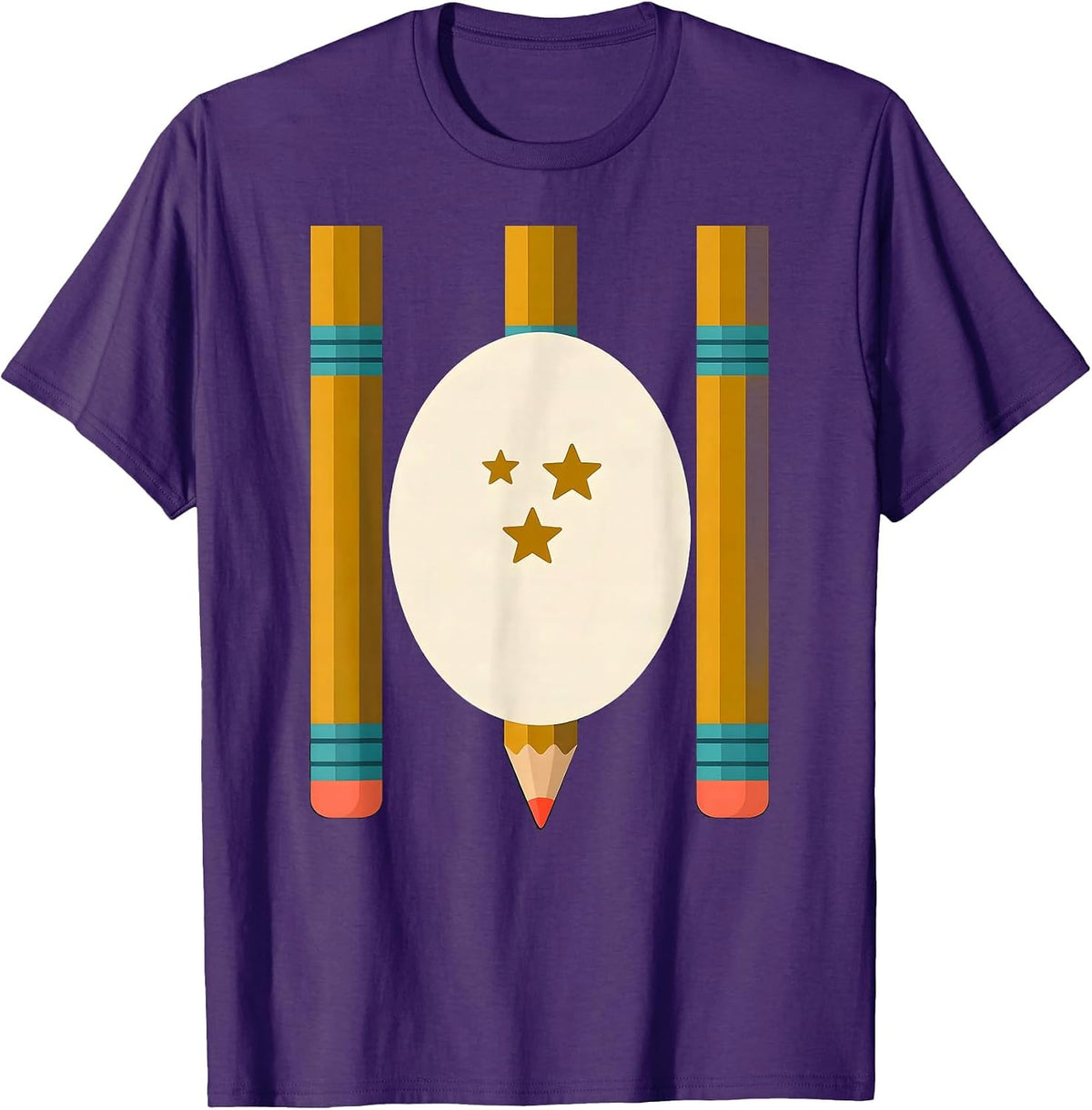 Men's Cream School Badge Midcentury Modern Back to School Kids T-Shirt - Purple
