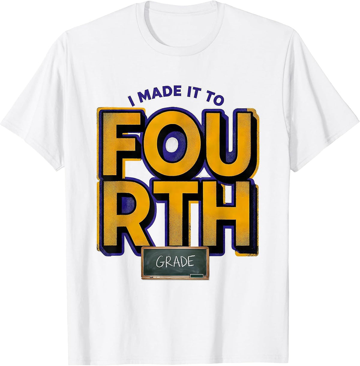 Men's I Made It To Fourth Grade Retro Fourth Grade Vibes Back To T-Shirt - White