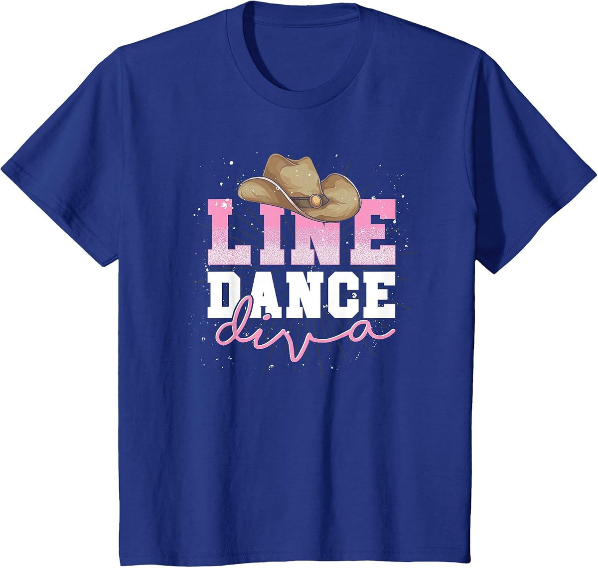 Line Dancing Western Cowgirl Diva Women Cowboy Line Dance T-Shirt - Royal Blue