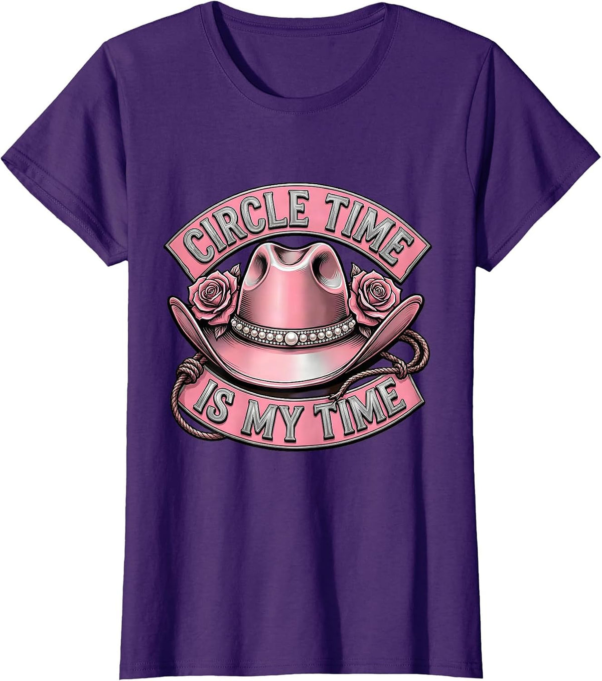 Women's Circle Time Is My Time Preschool Teacher Design T-Shirt - Purple