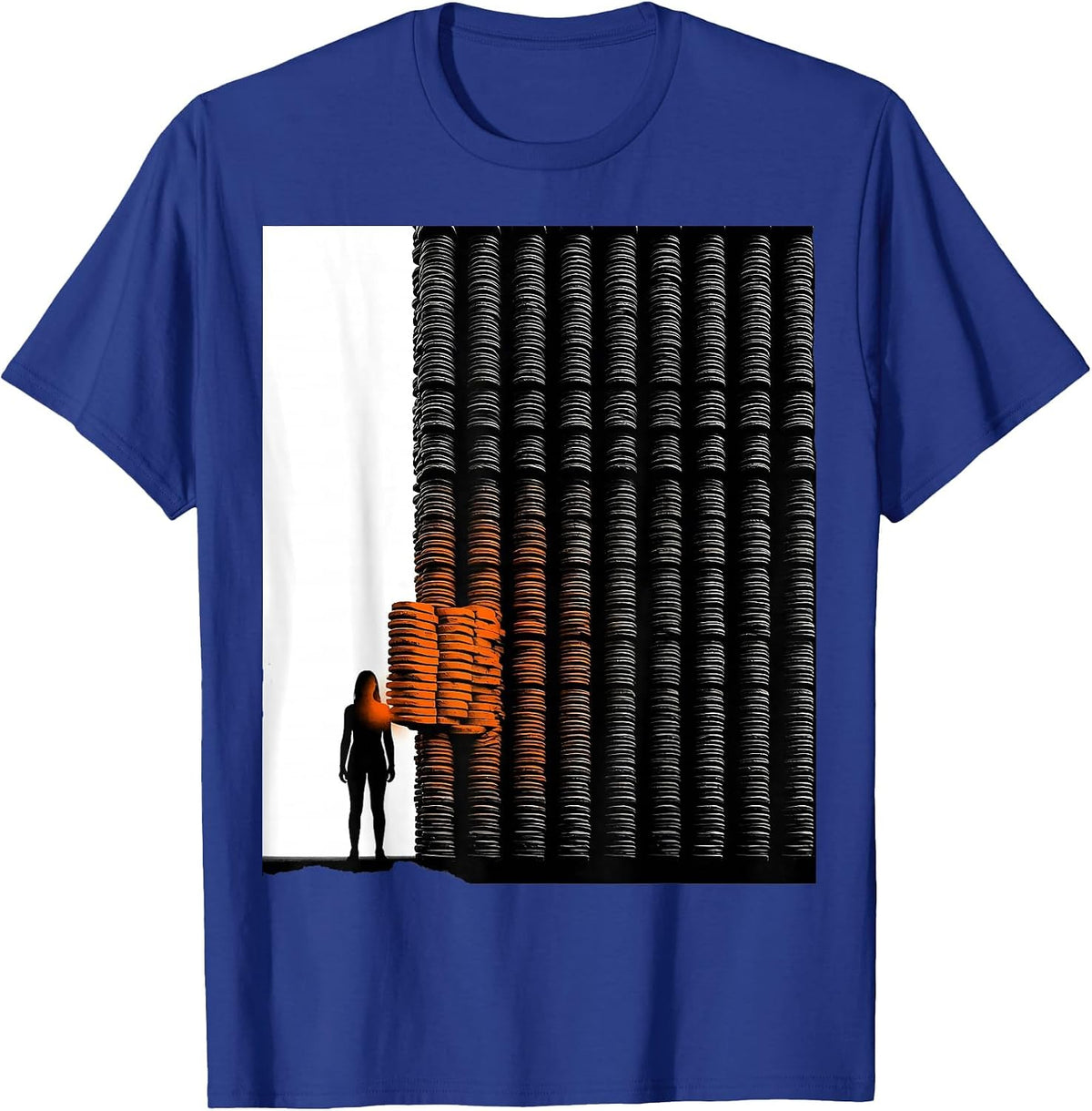 Calm Silhouette Brutalist Graphic Paraprofessional Humor T-Shirt - Royal Blue