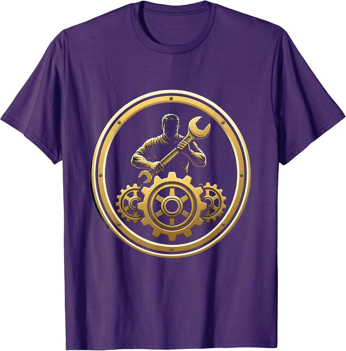 Men's Occupational Therapy Gear Assembly Illustration T-Shirt - Purple