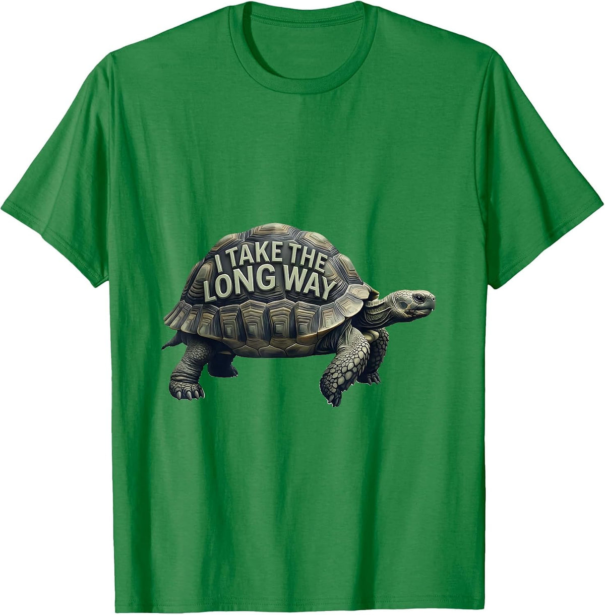 Men's I Take The Long Way Funny Tortoise Lover Pet Owner Gift T-Shirt - Kelly Green