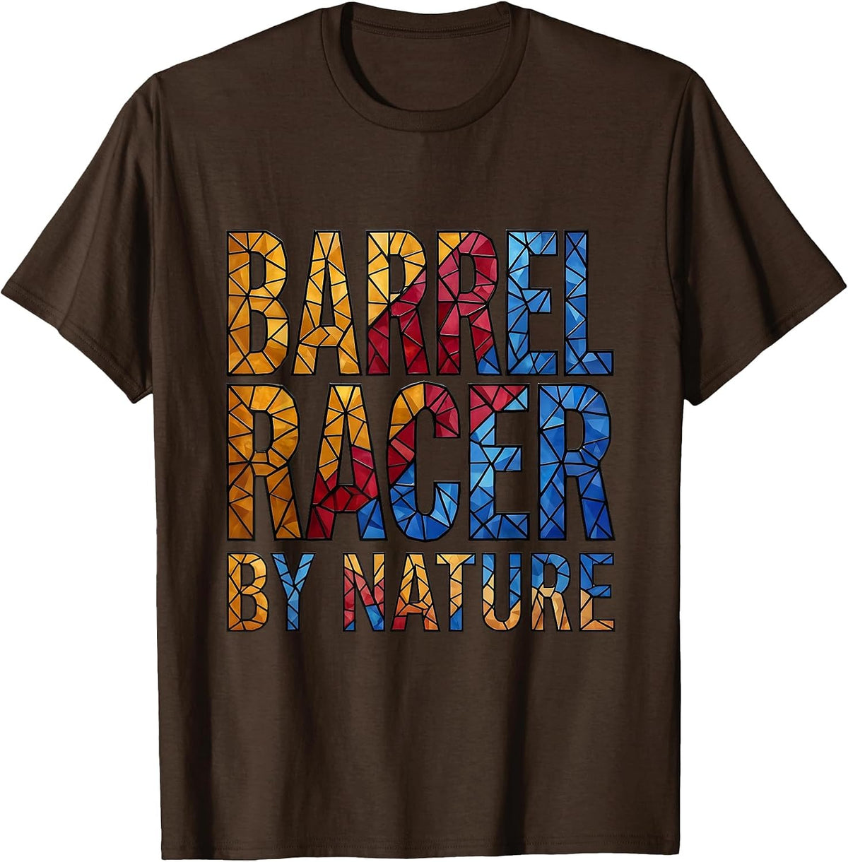 Men's Barrel Racer By Nature Cowgirl Design T-Shirt - Brown