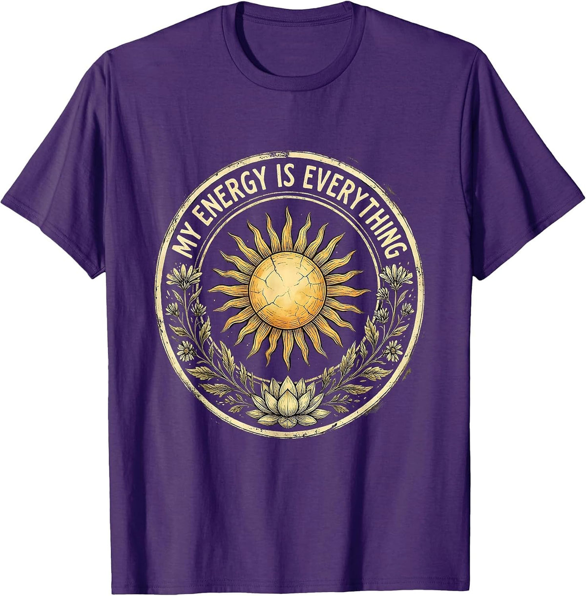 Men's My Energy Is Everything Self-Love Graphic Design T-Shirt - Purple