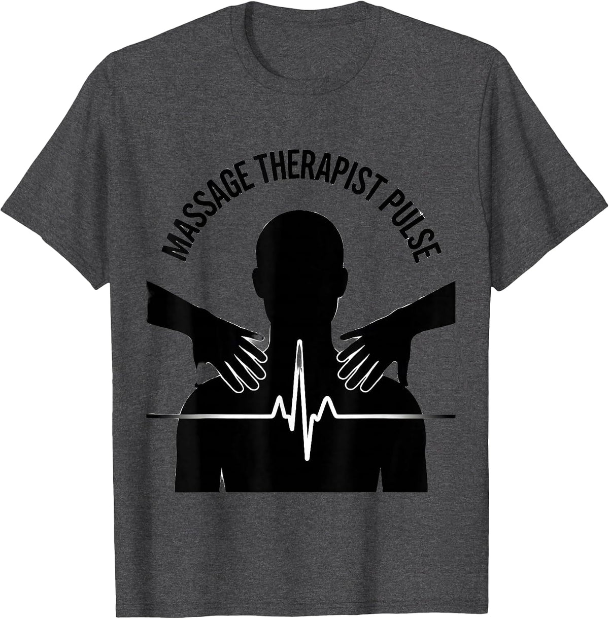 Men's Massage Therapist Pulse Occupational Pride EKG Pulse T-Shirt - Dark Heather Grey