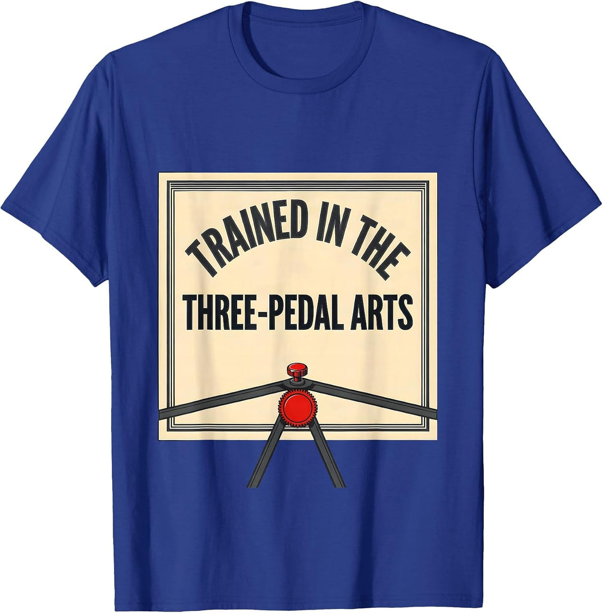 Men's Trained In The Three-Pedal Arts Funny Stick Shift Car Guy T-Shirt - Royal Blue