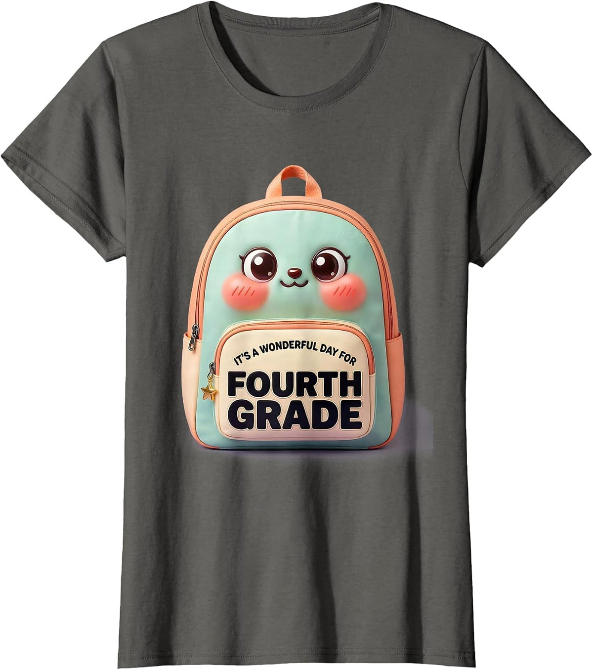 Women's It's A Wonderful Day For Fourth Grade Cute Kawaii Teacher T-Shirt - Asphalt Grey