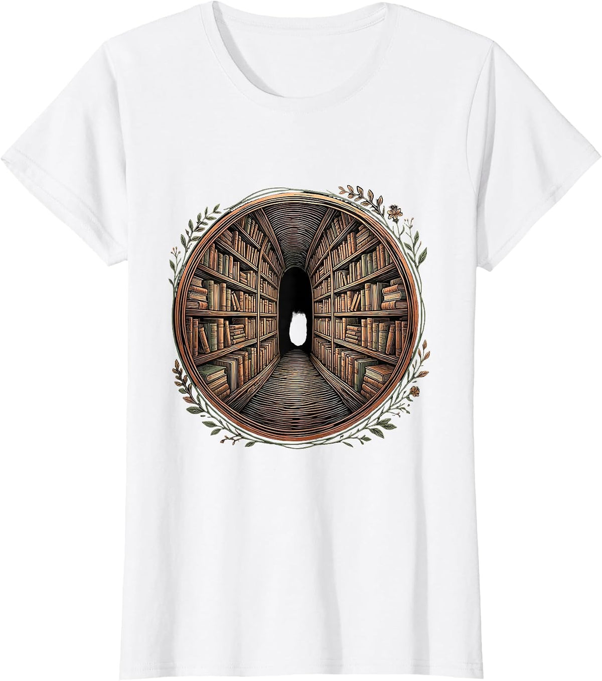English Teacher Bookshelf Tunnel Reading Lover Gift T-Shirt - White