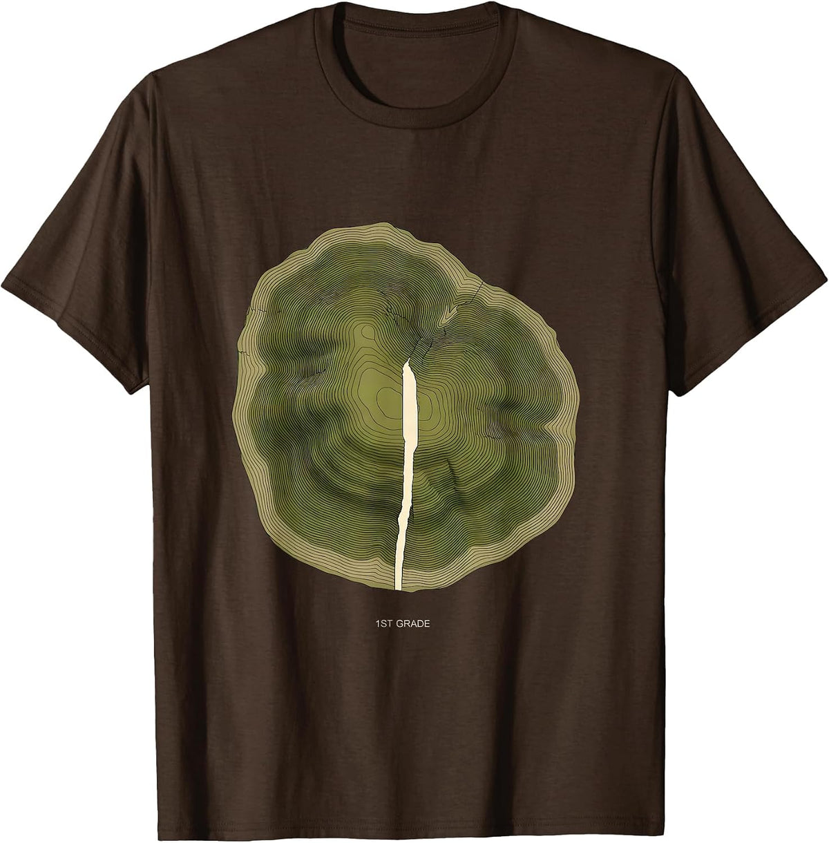 Men's 1st Grade Topographic Contour Camo Back To School Boys T-Shirt - Brown