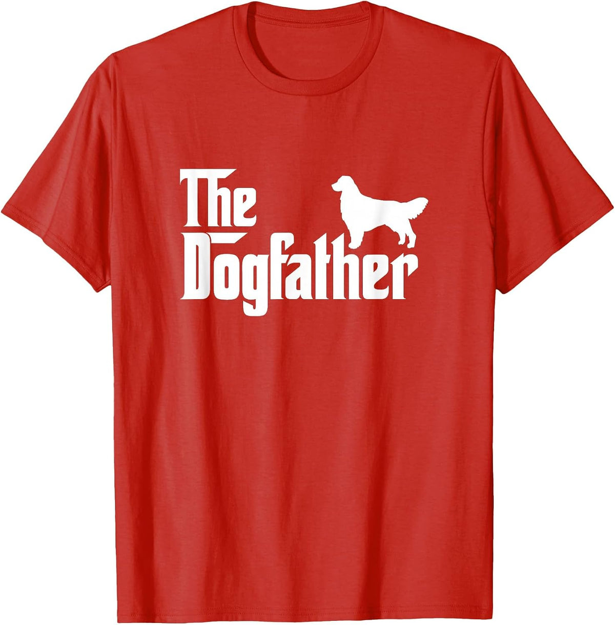 Labrador Golden Retriever - The Dogfather Dad Day T-Shirt - Red