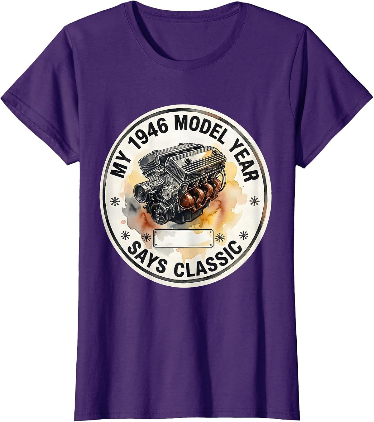 Women's My 1946 Model Year Says Classic Vintage Muscle Car T-Shirt - Purple
