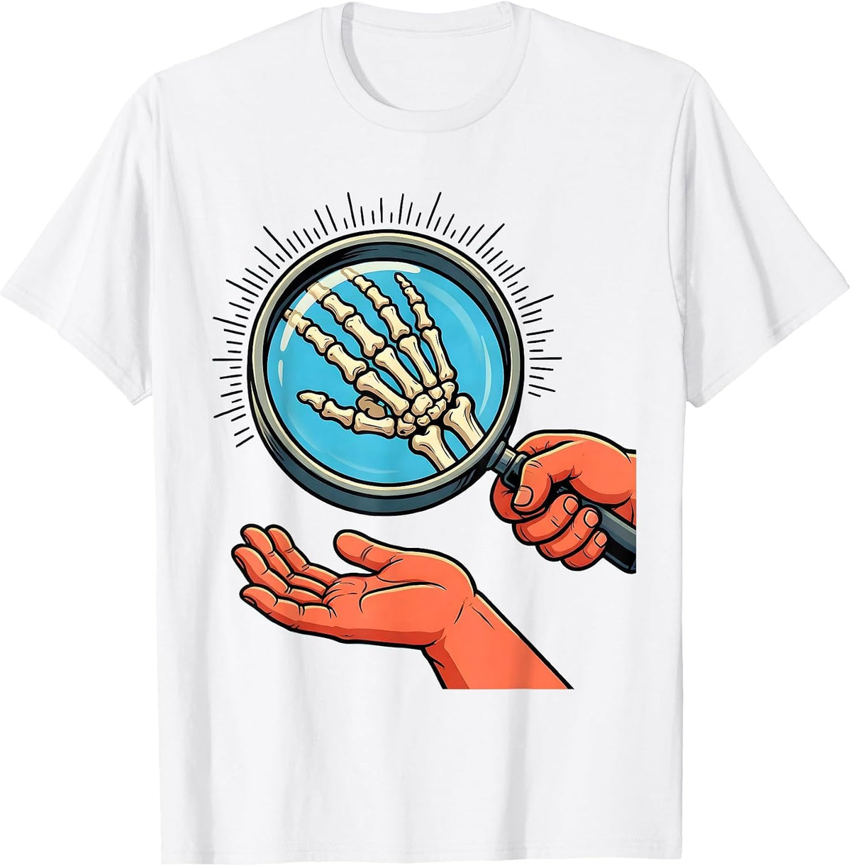 Men's Occupational Therapy Hand Anatomy Magnifying Glass T-Shirt - White