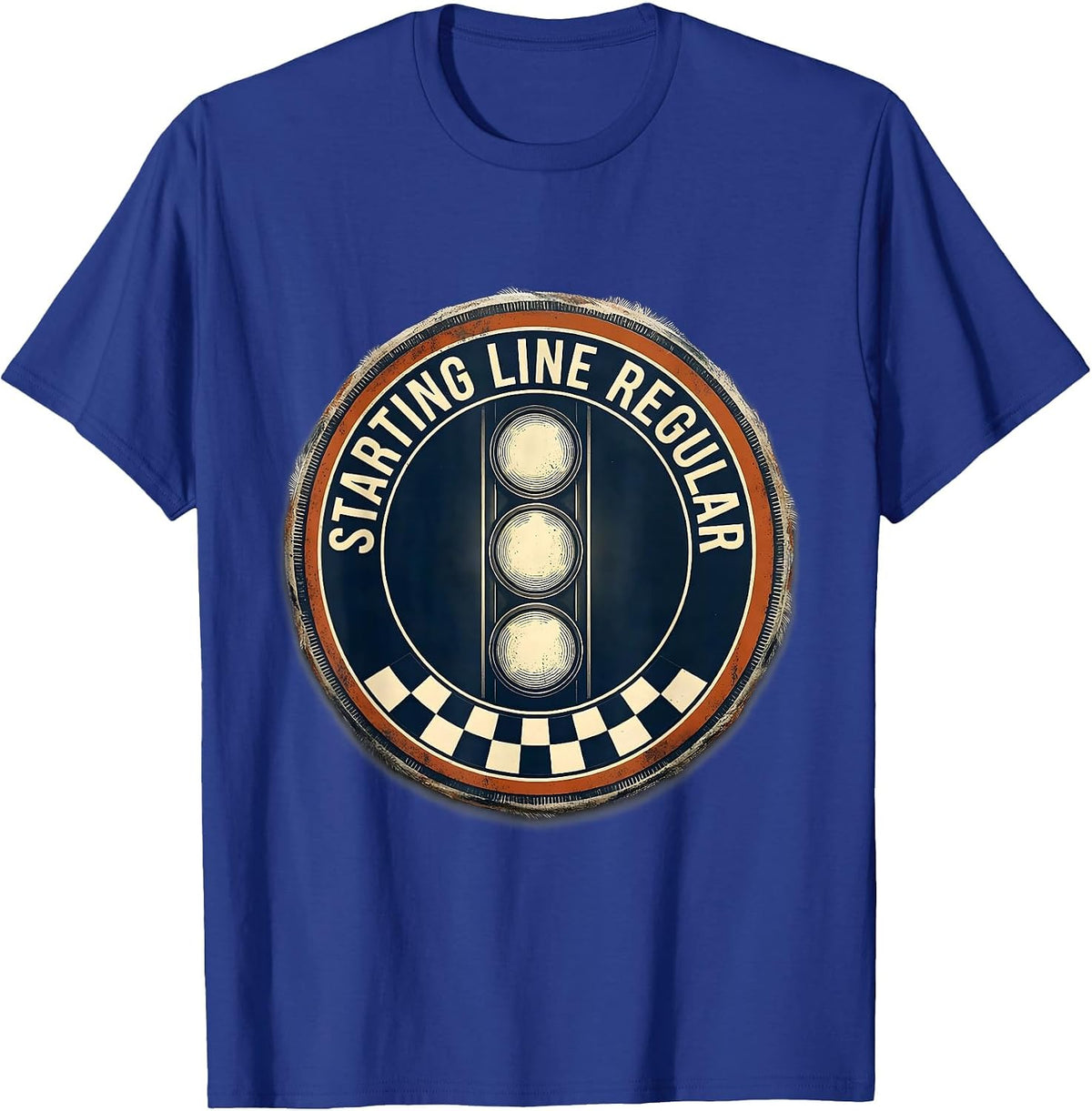 Starting Line Regular Vintage Racing Fan American Flag T-Shirt - Royal Blue