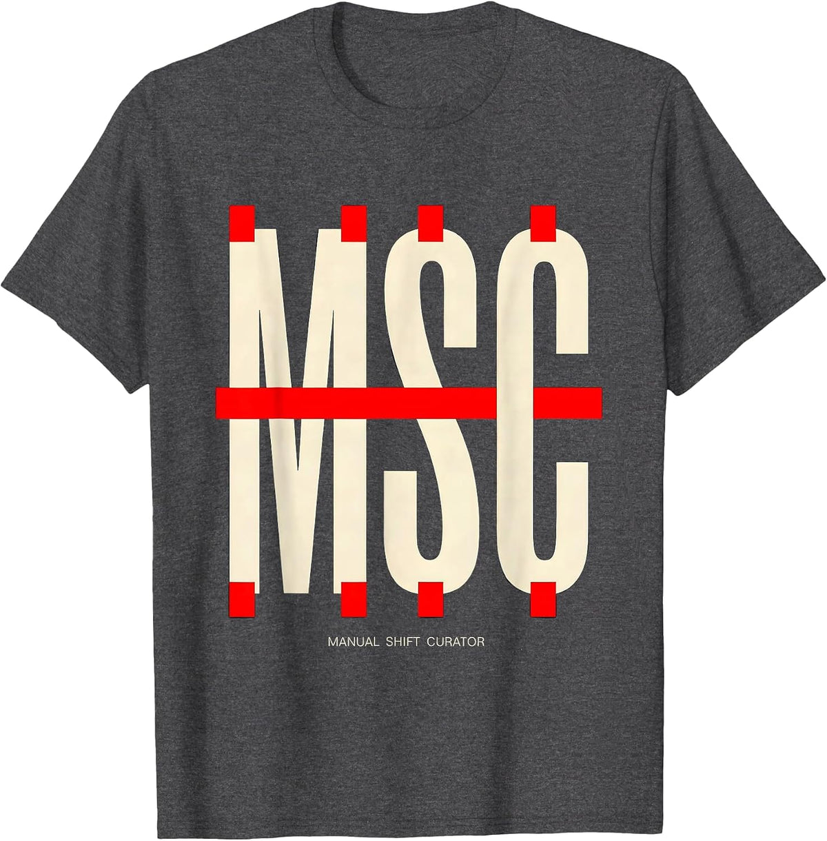 Manual Shift Curator Funny Manual Transmission Car T-Shirt - Dark Heather Grey