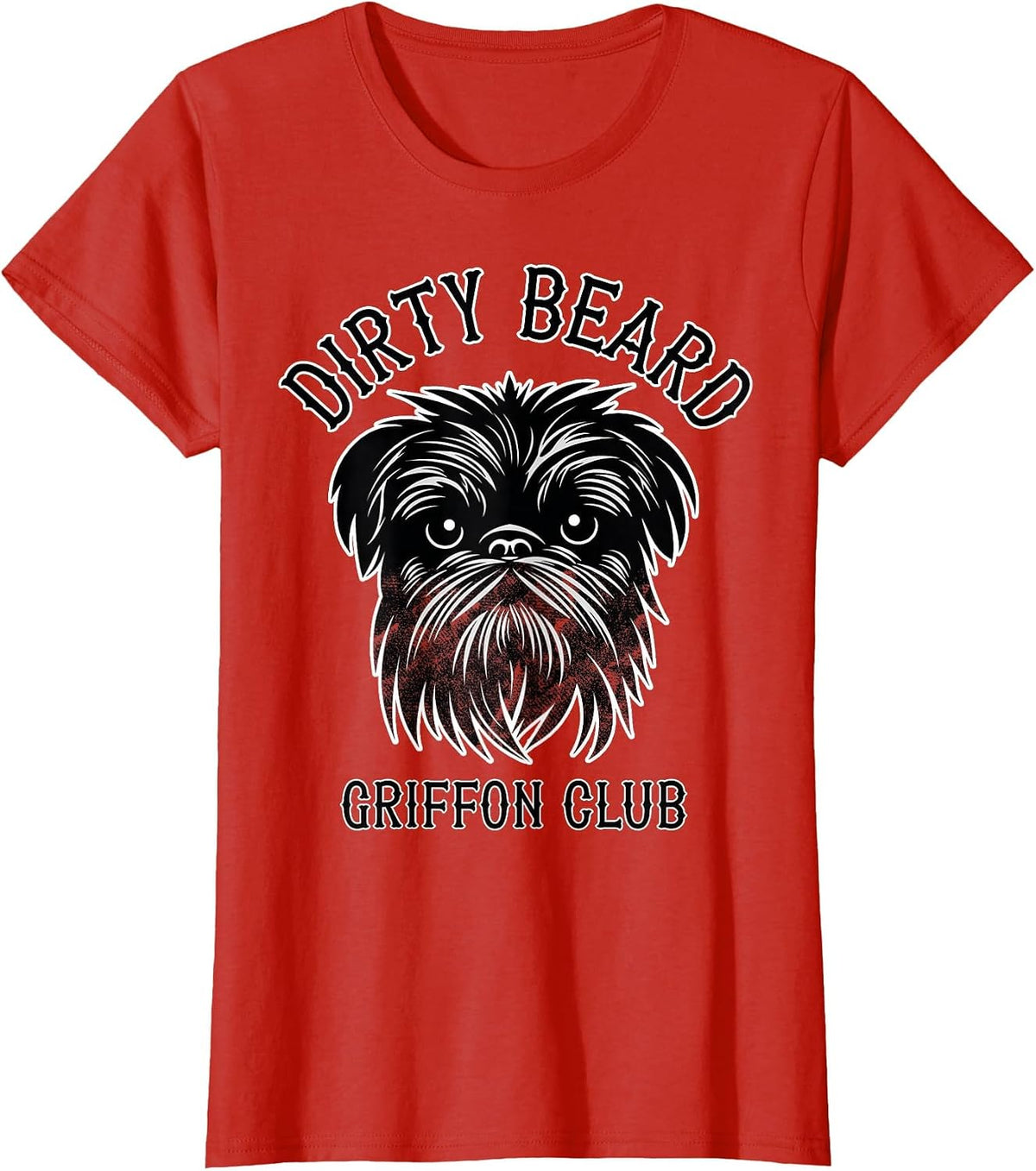 Dirty Beard Griffon Club - Brussels Griffon Dog - Biker T-Shirt - Red