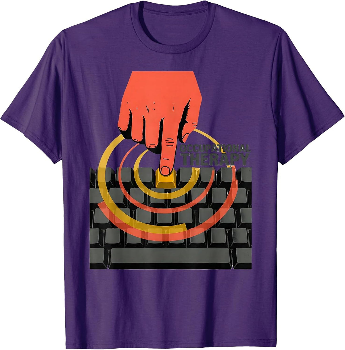 Men's Occupational Therapy Retro Adaptive Keyboard Pediatric OT T-Shirt - Purple