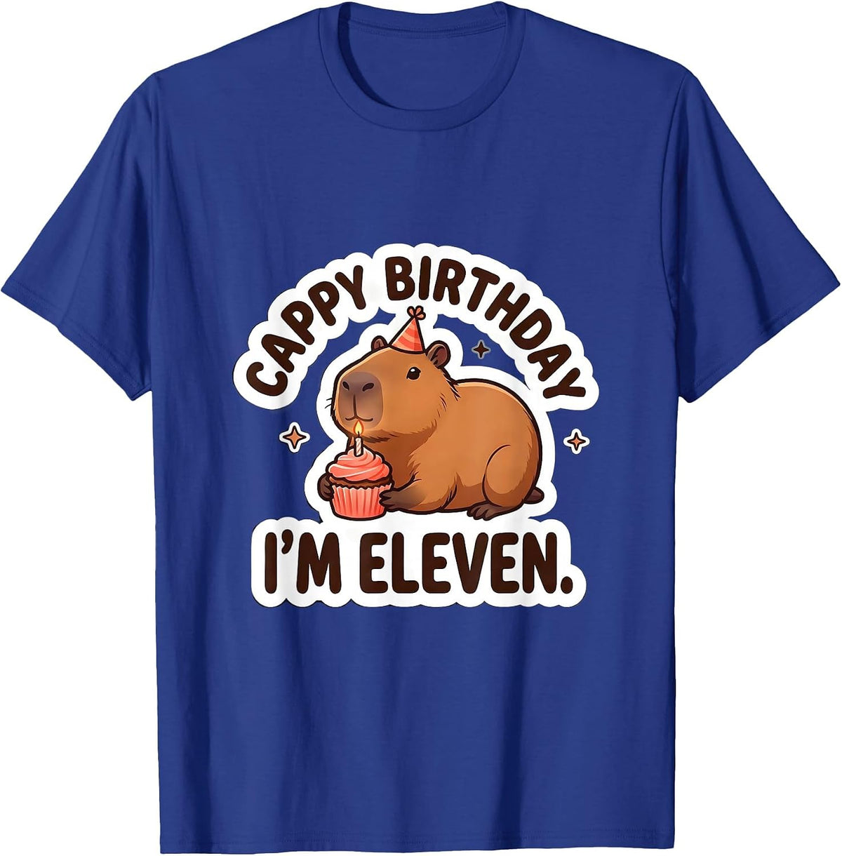 Cappy Birthday I'm Eleven Kawaii Capybara Birthday To Me T-Shirt - Royal Blue