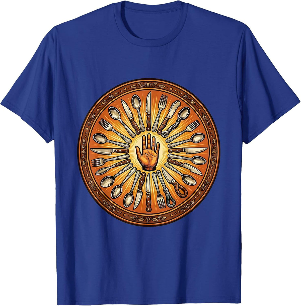 Occupational Therapy Adaptive Utensils Sunburst Art T-Shirt - Royal Blue