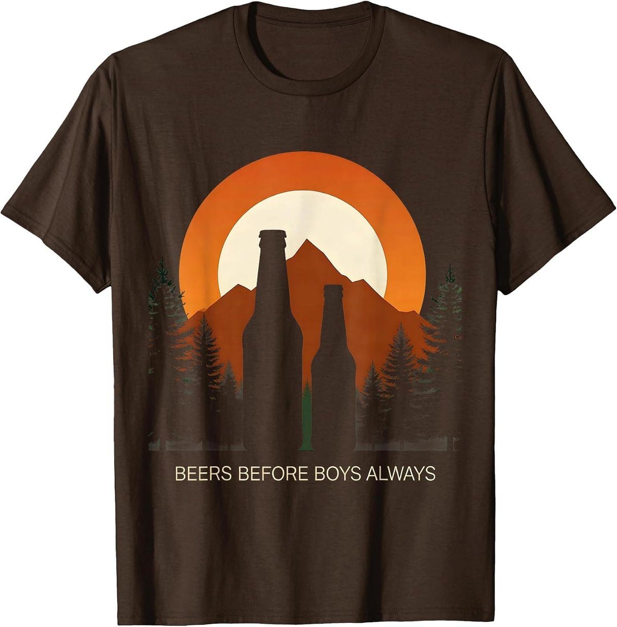 Men's Beers Before Boys Always Funny Beer Lover Design T-Shirt - Brown