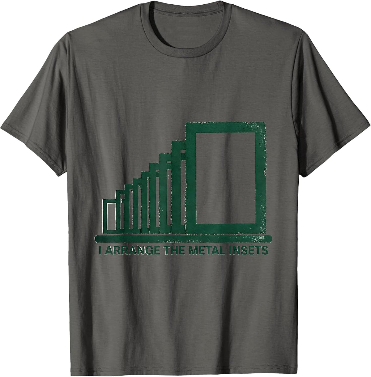 Men's I Arrange The Metal Insets Rubber Stamp Montessori Teacher T-Shirt - Asphalt Grey