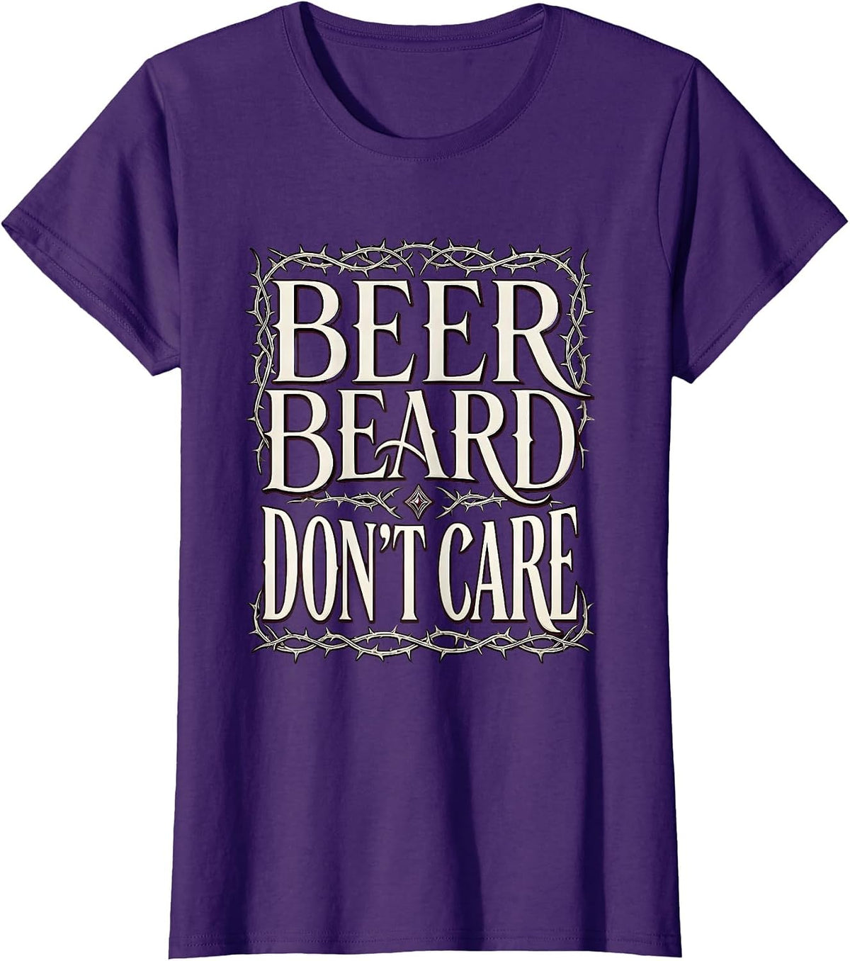 Women's Beer Beard Don't Care Oktoberfest Design T-Shirt - Purple