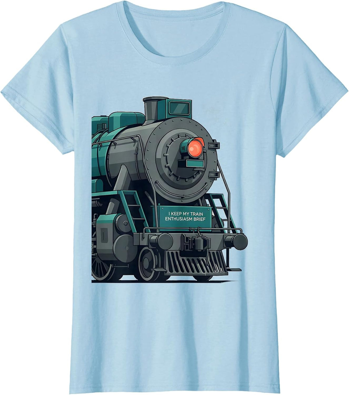 I Keep My Train Enthusiasm Brief Funny Train Enthusiast T-Shirt - Baby Blue