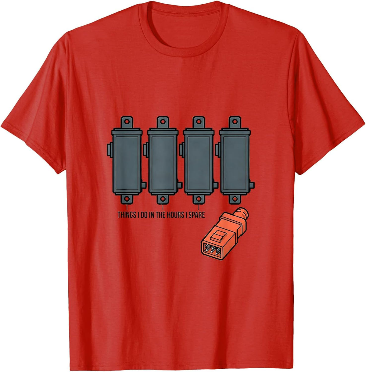 Men's Things I Do In The Hours I Spare Funny Car Guy Car T-Shirt - Red