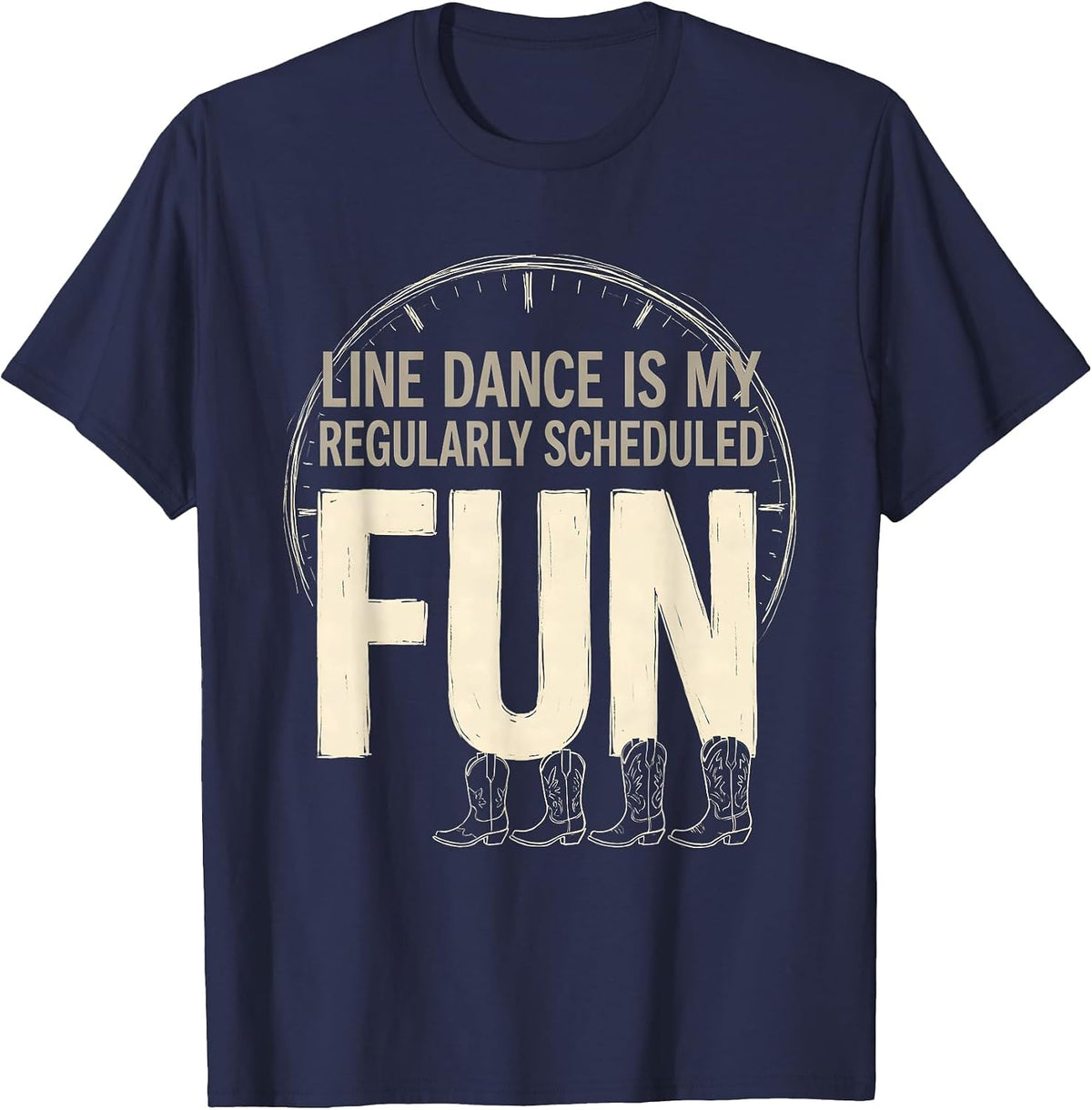 Men's Line Dance Is My Regularly Scheduled Fun Funny T-Shirt - Navy Blue