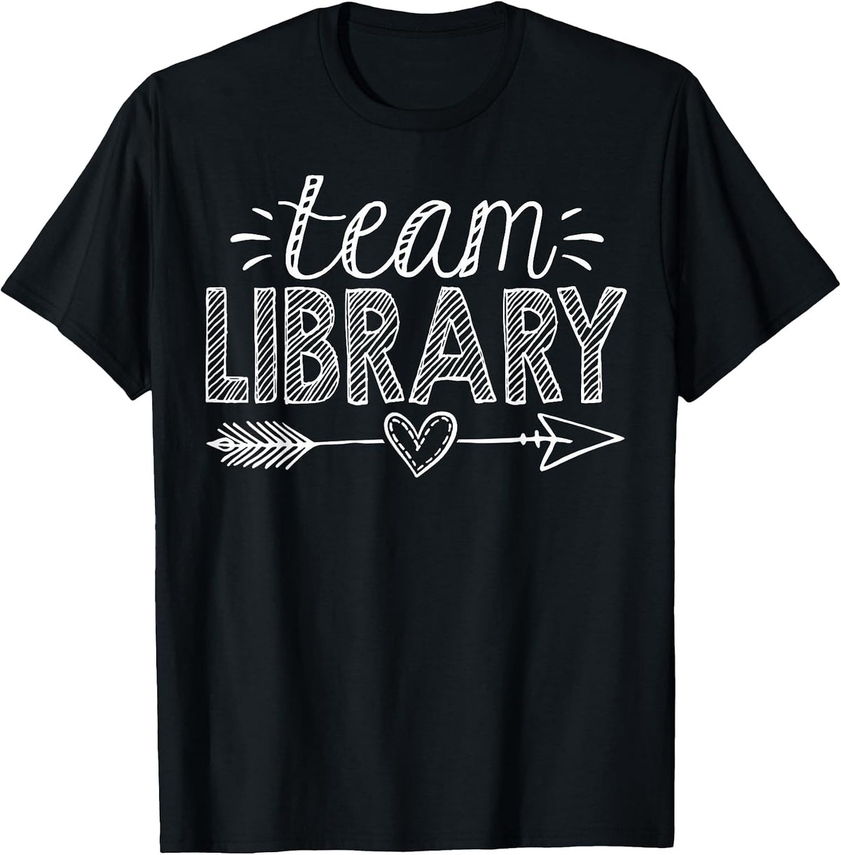 Team Library Tee Teacher Student Back to School T-Shirt - Black