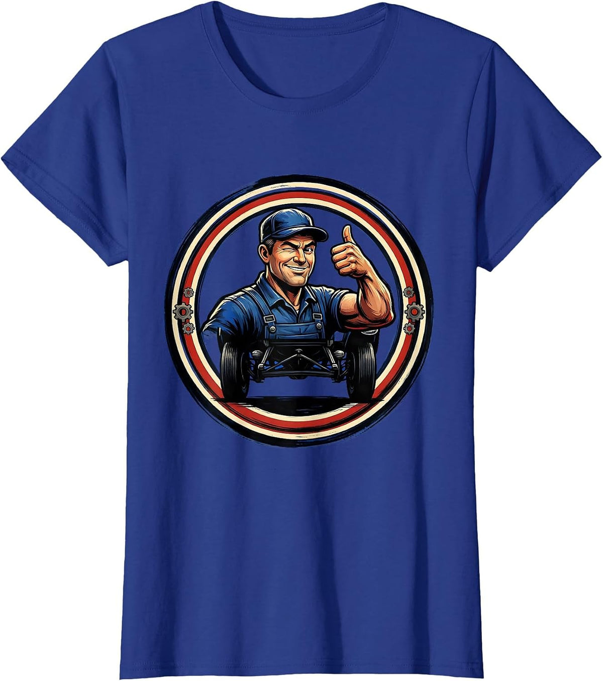 Women's I Cant But I Know A Guy Mechanic Design T-Shirt - Royal Blue