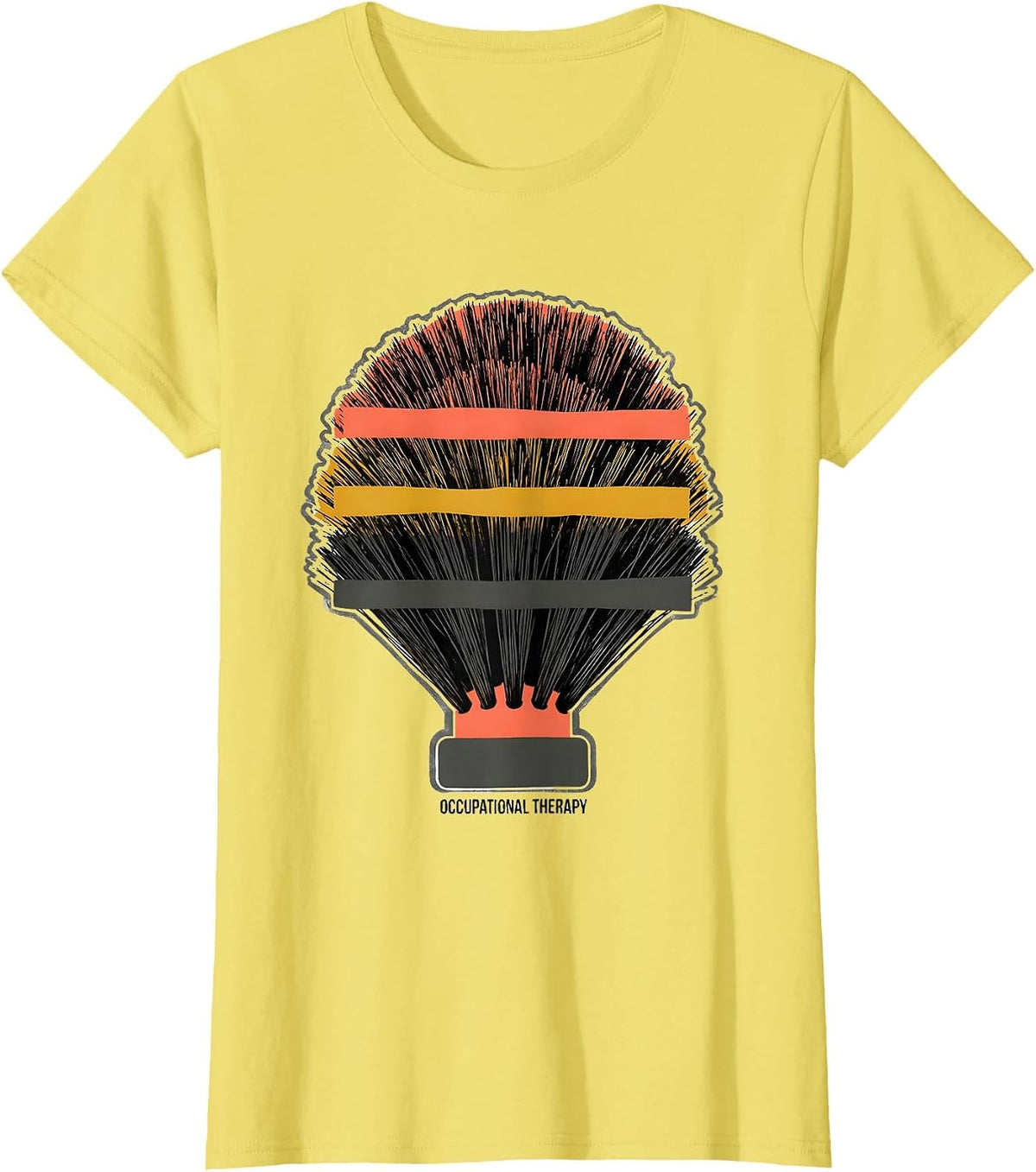Women's Occupational Therapy Retro Screenprint OT Month Gift T-Shirt - Lemon Yellow
