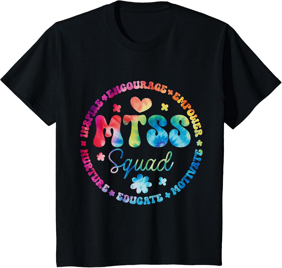 Groovy MTSS Squad Coach School Counselor School Psychologist T-Shirt - Black