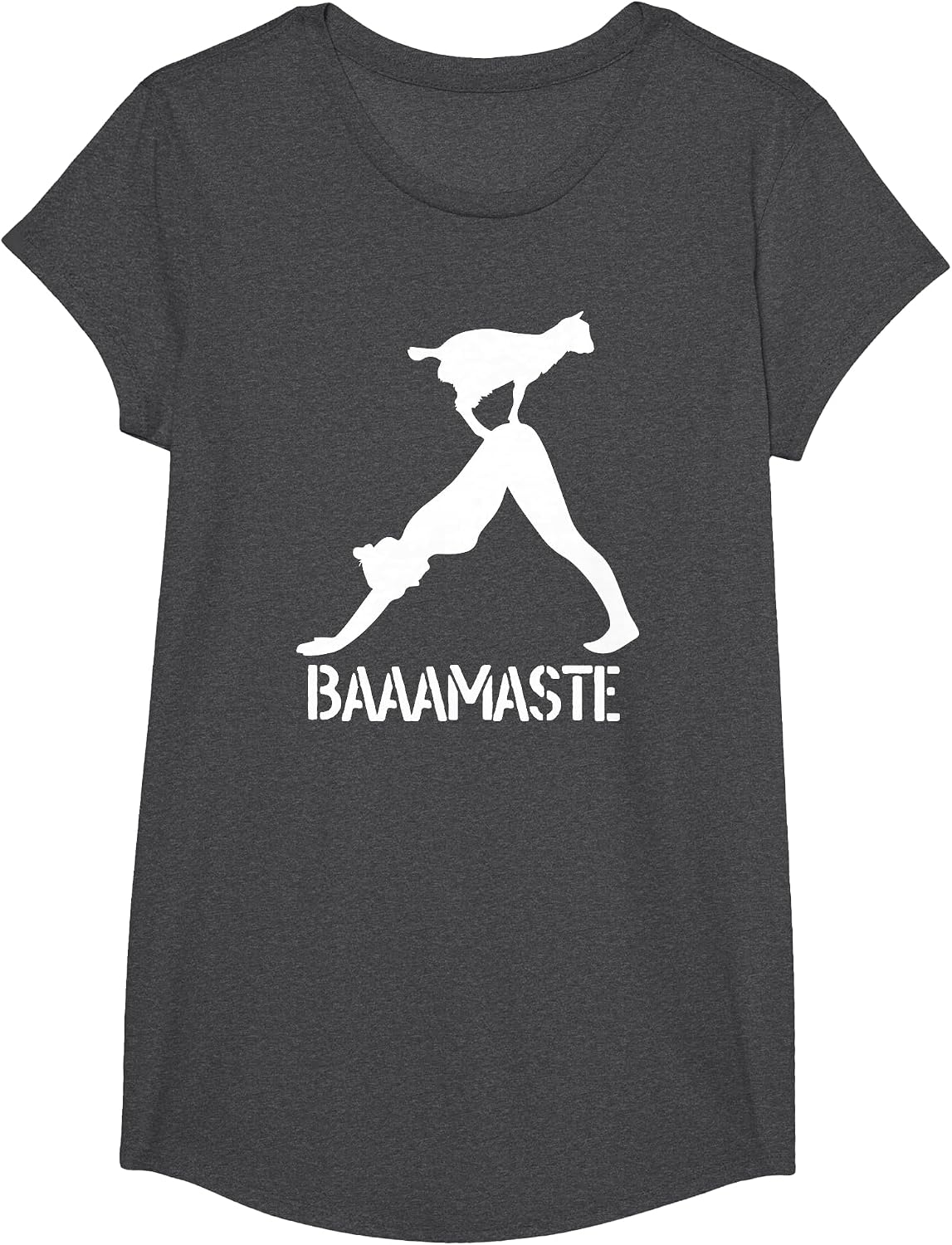 Funny Baamaste Goat Yoga T-Shirt - Girls Dark Heather Grey