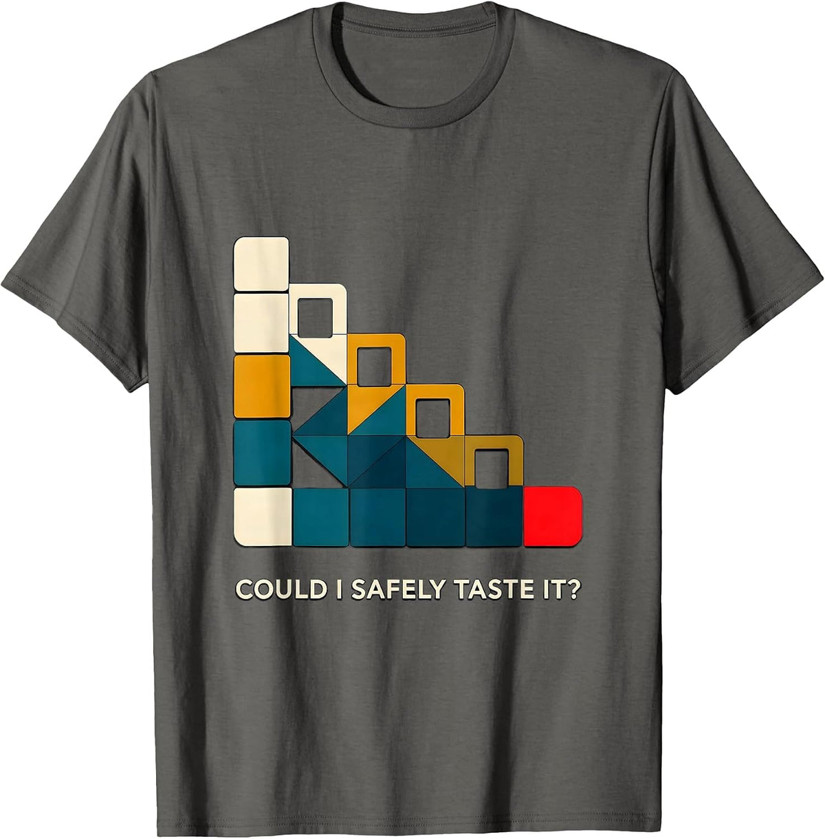 Men's Could I Safely Taste It Funny Periodic Table Teacher Science T-Shirt - Asphalt Grey