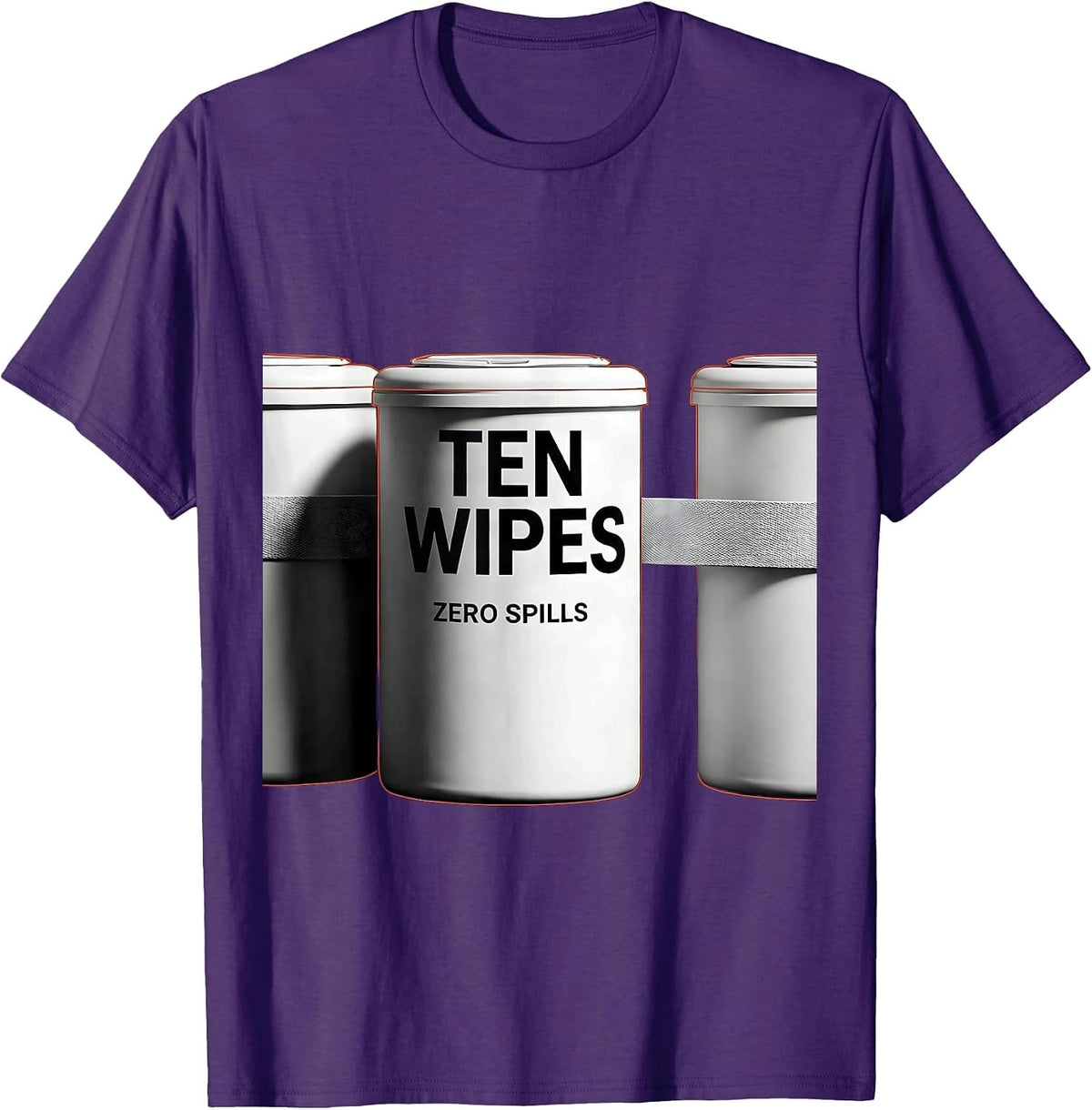 Men's Ten Wipes Zero Spills Funny Daycare Provider Childcare T-Shirt - Purple