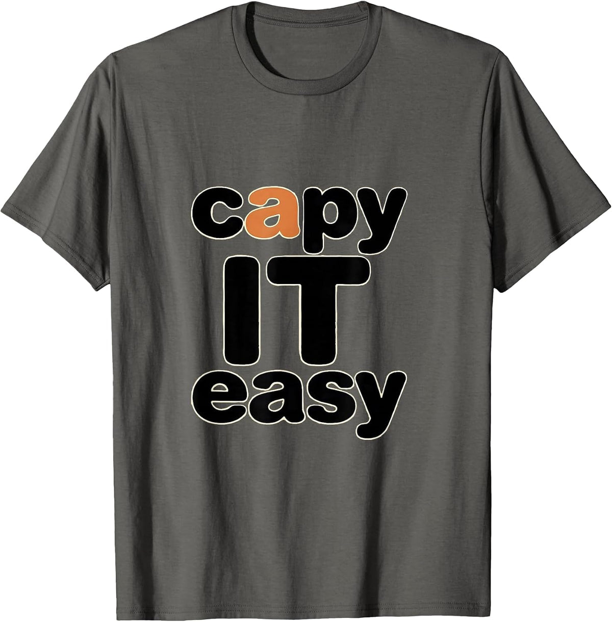 Men's capy it easy Funny Capybara Gamer Kawaii Humor T-Shirt - Asphalt Grey