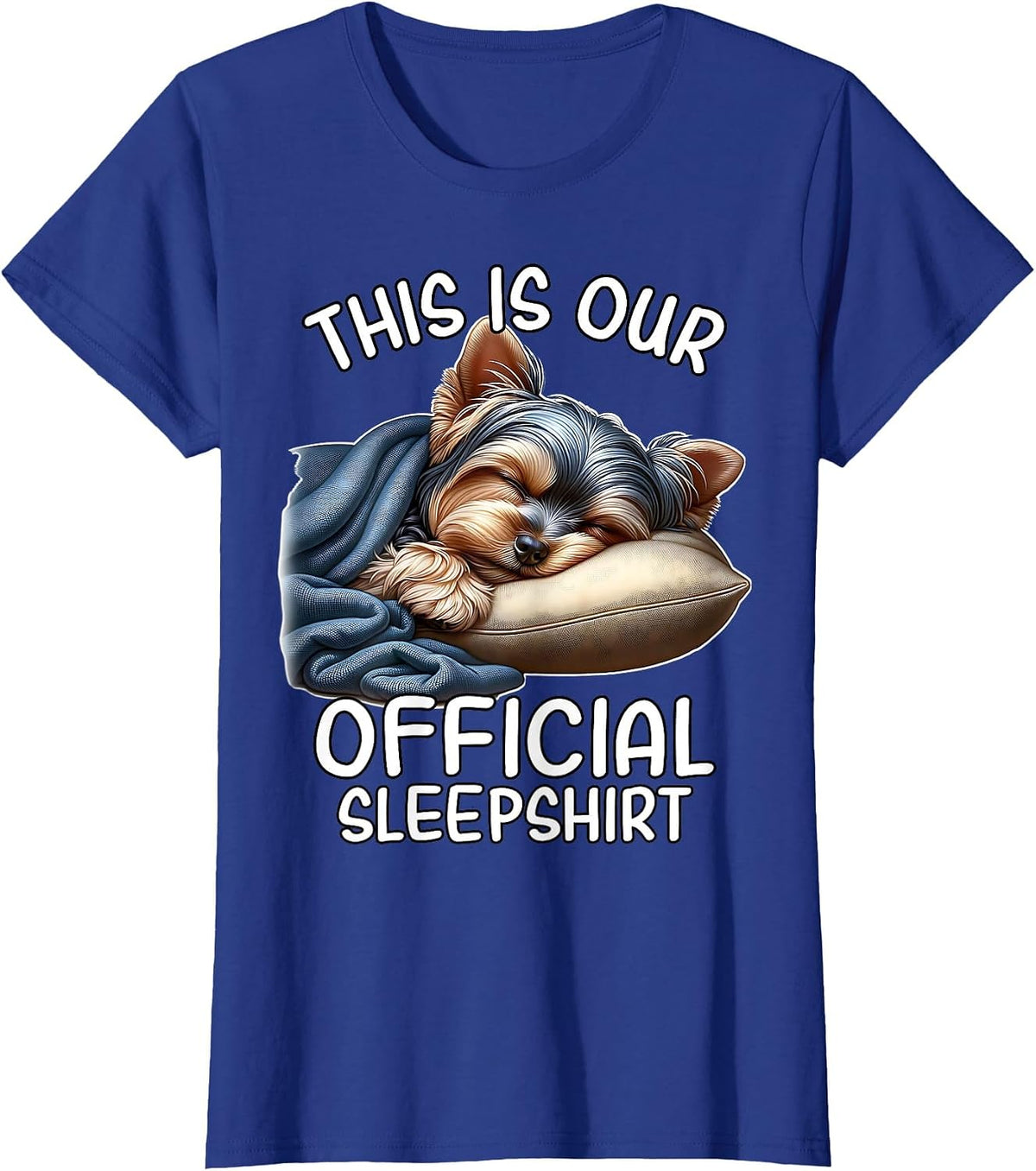 Sleeping Yorkie Lover Yorkshire Terrier Pajama Terrier T-Shirt - Royal Blue