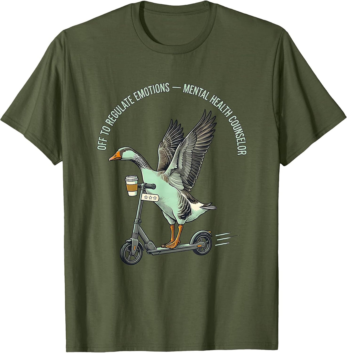 Off to Regulate Emotions Mental Health Counselor T-Shirt - Olive Green
