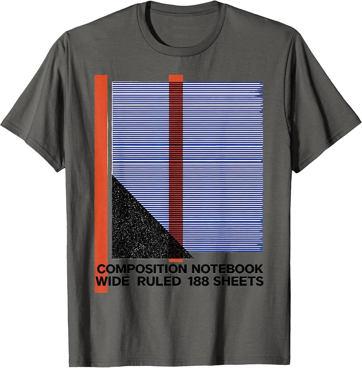 Composition Notebook Wide Ruled 188 Sheets Teacher T-Shirt - Asphalt Grey