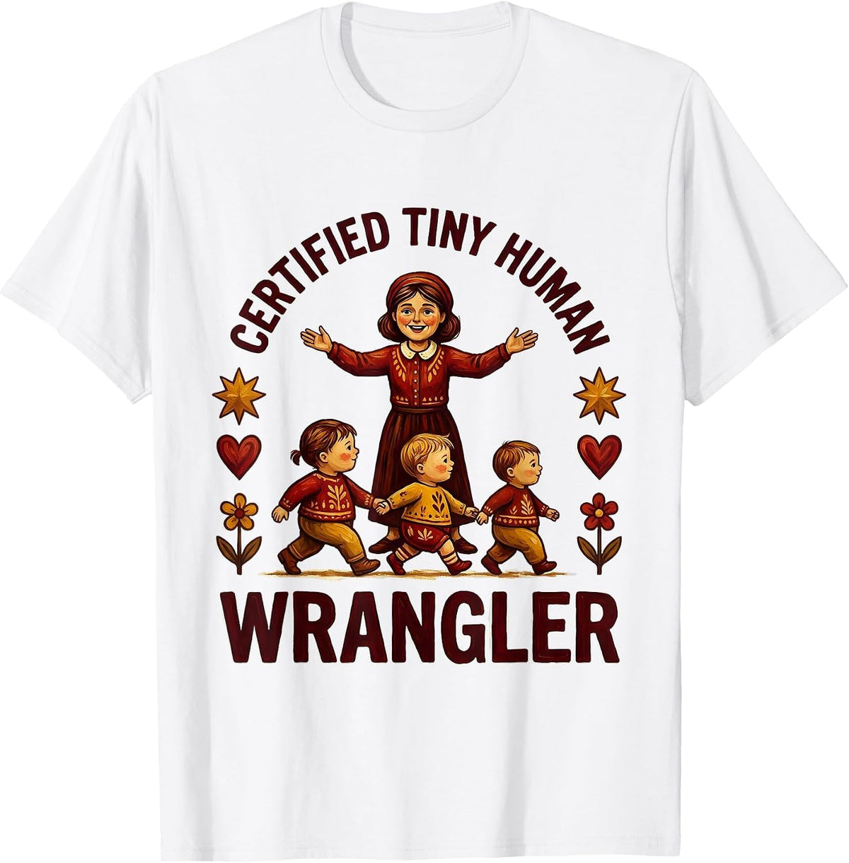 Men's Certified Tiny Human Wrangler Preschool Teacher T-Shirt - White