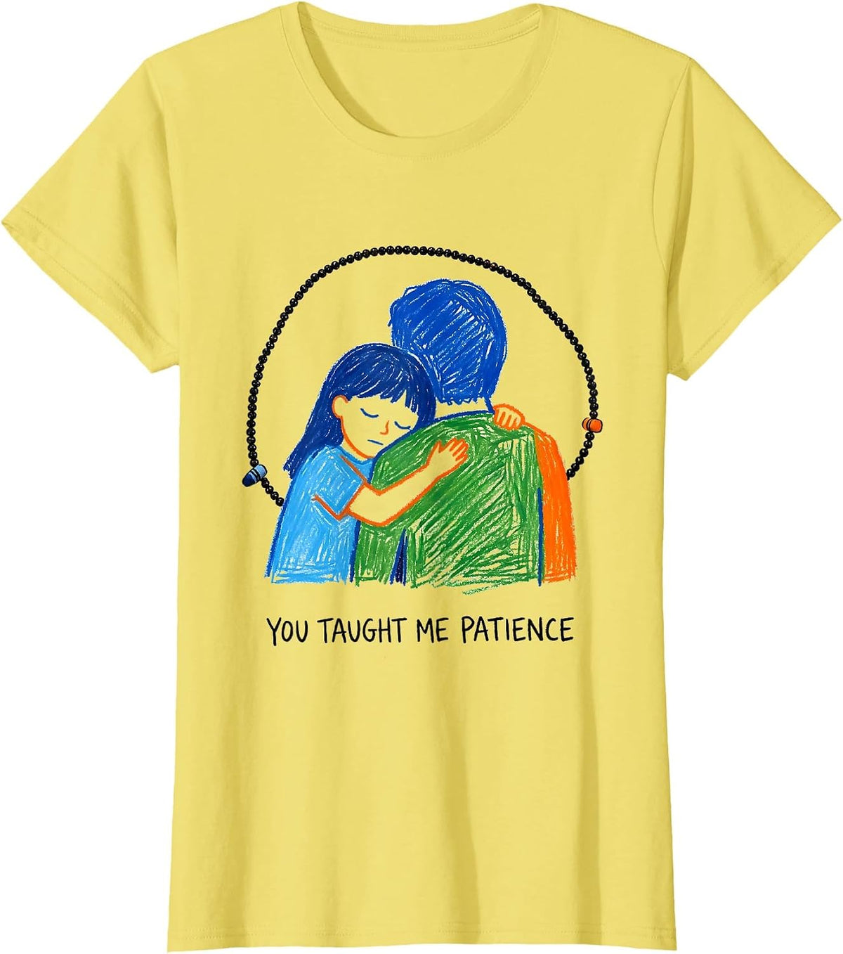 Women's You Taught Me Patience Naive Kidcore Daycare Teacher Humor T-Shirt - Lemon Yellow