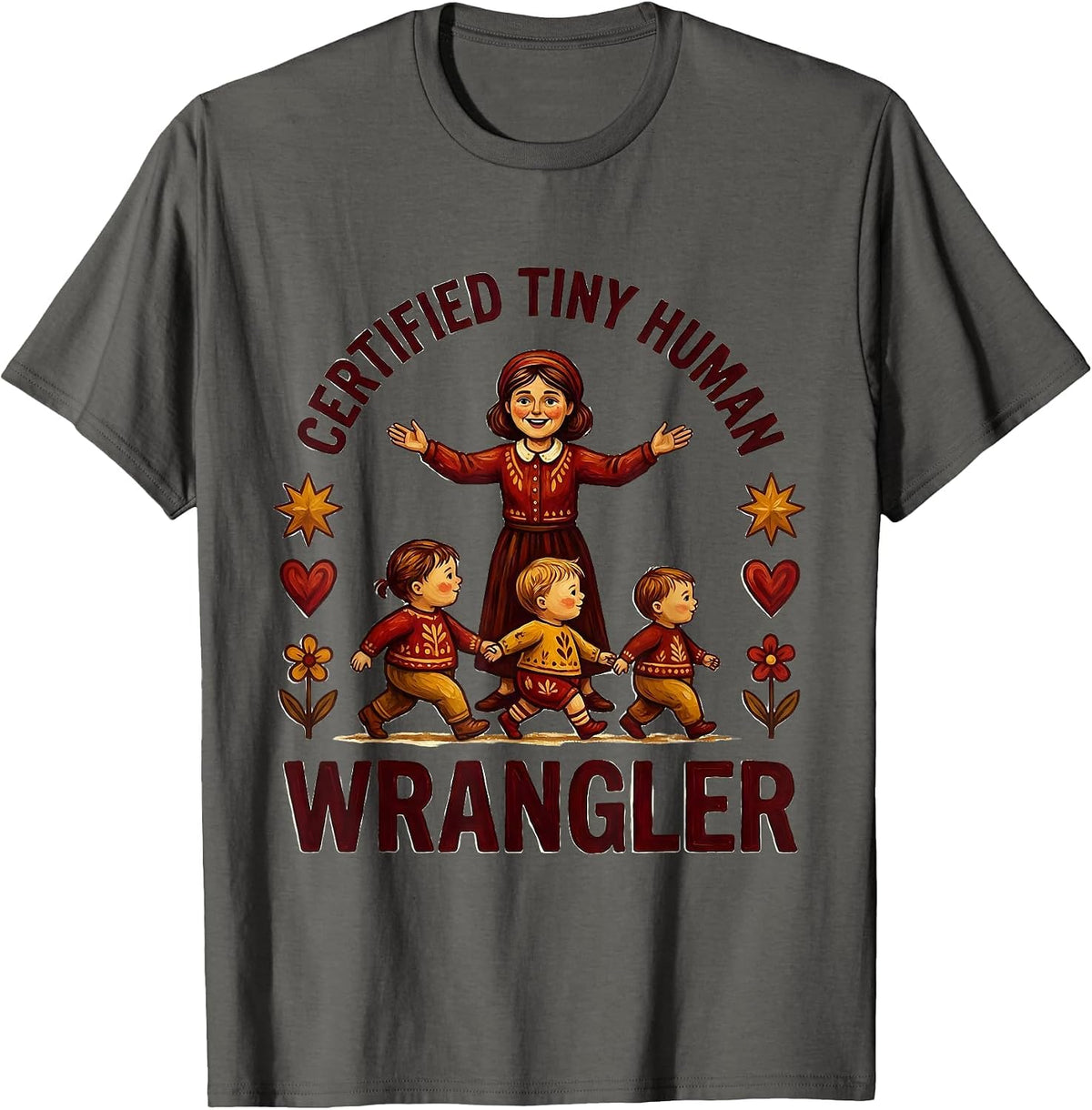 Men's Certified Tiny Human Wrangler Preschool Teacher T-Shirt - Asphalt Grey