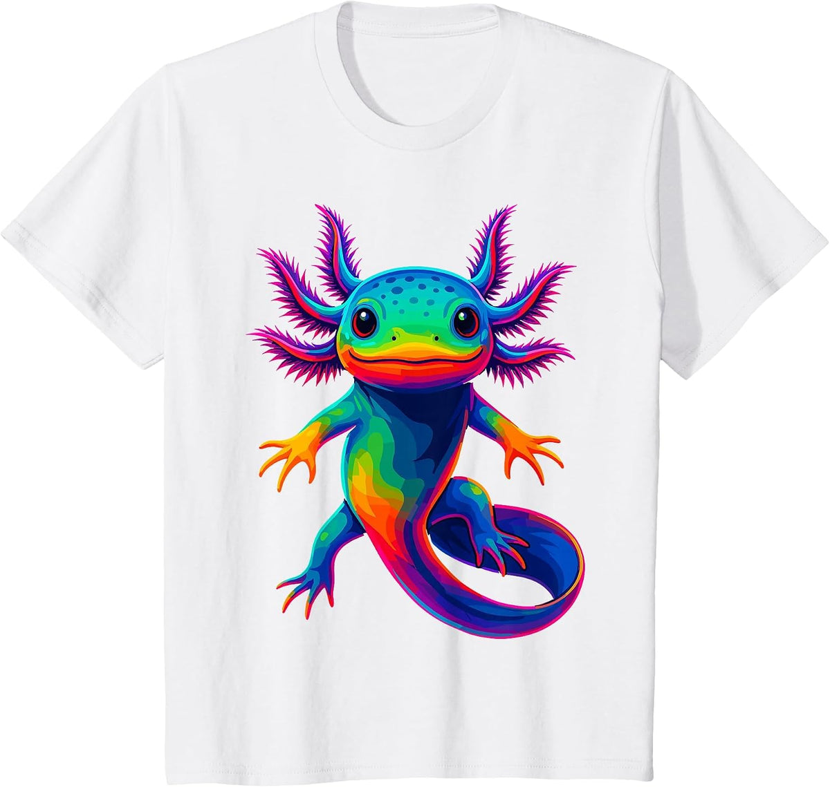 Axolotl Beautiful Colorful Kawaii Axolot T-Shirt - White