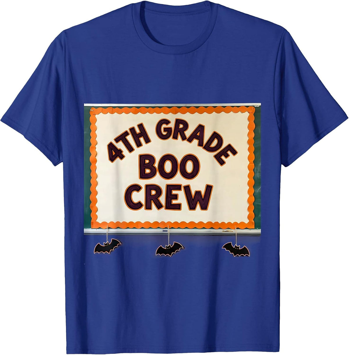 Men's 4th Grade Boo Crew Funny Halloween Teacher Student T-Shirt - Royal Blue