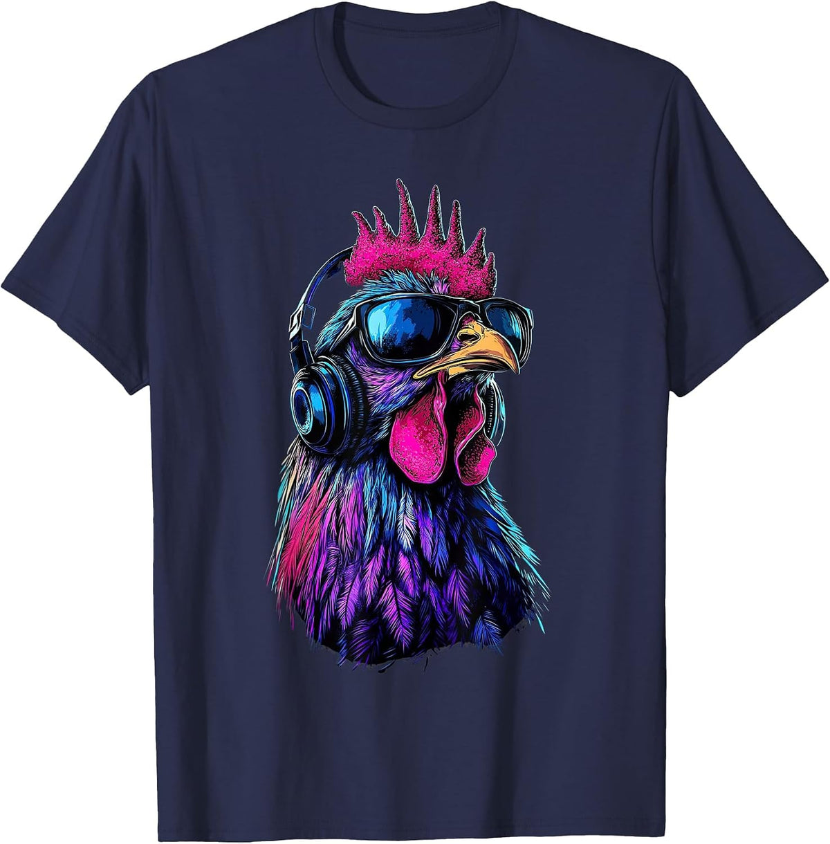 Funny Chicken Cool Graffiti Urban Art Street T-Shirt - Navy Blue