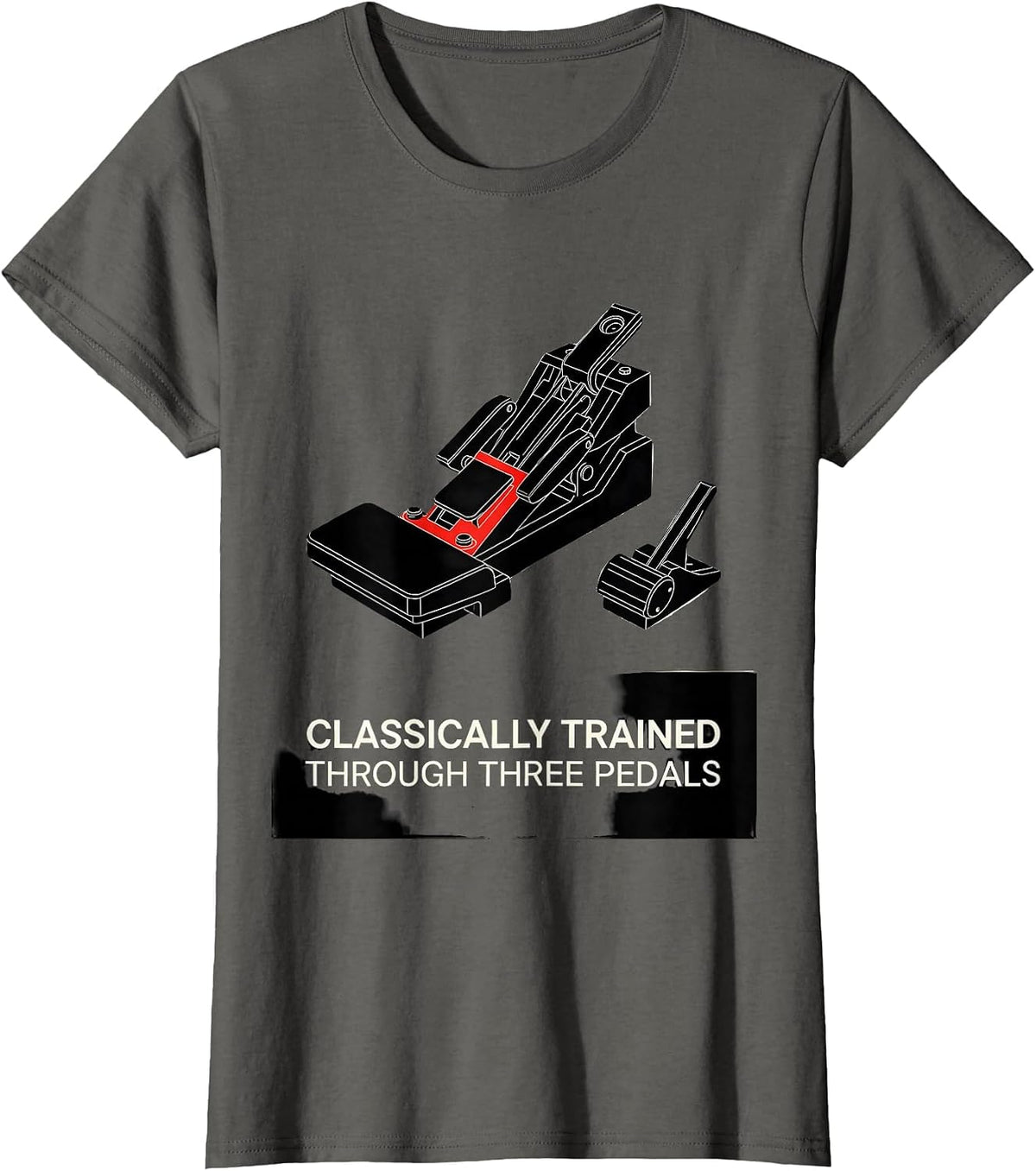 Women's Classically Trained Through Three Pedals Car Guy T-Shirt - Asphalt Grey