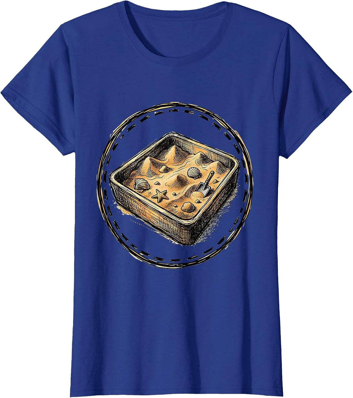 Women's Preschool Teacher Kinetic Sand Sensory Bin Graphic T-Shirt - Royal Blue