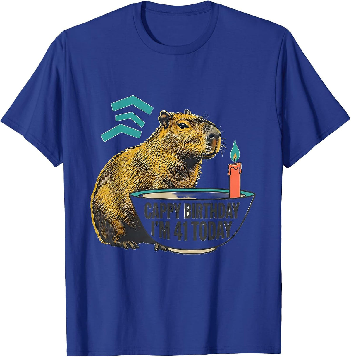 Men's Cappy Birthday I'm 41 Today Funny Capybara Kawaii Birthday T-Shirt - Royal Blue